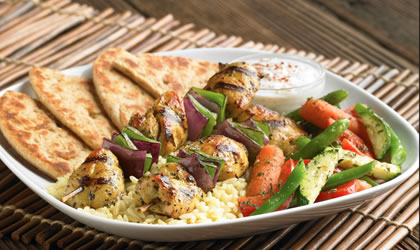 Mix & Match Plate with Grilled Chicken Kabobs