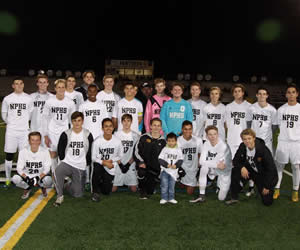 Newbury Park High School Soccer Team with MVP Draft Nicholas